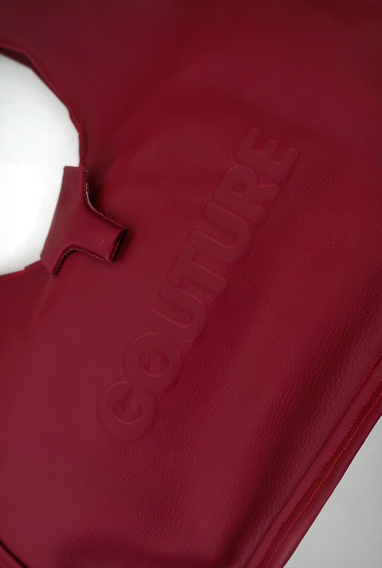 Crimson Faux Leather Bag