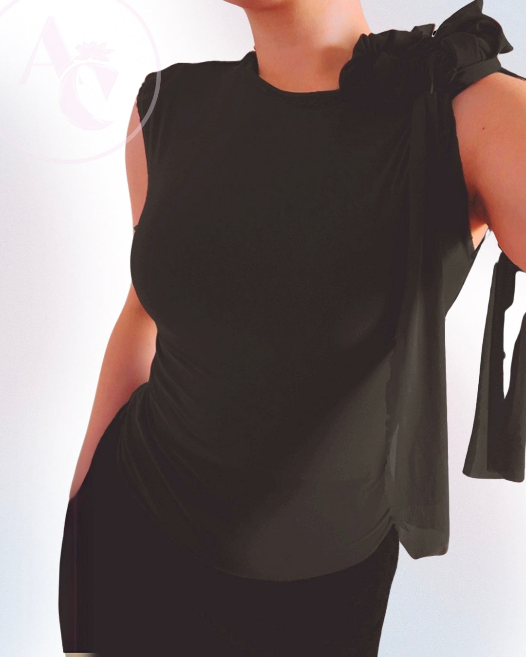 Flower Ruffle Mesh Top