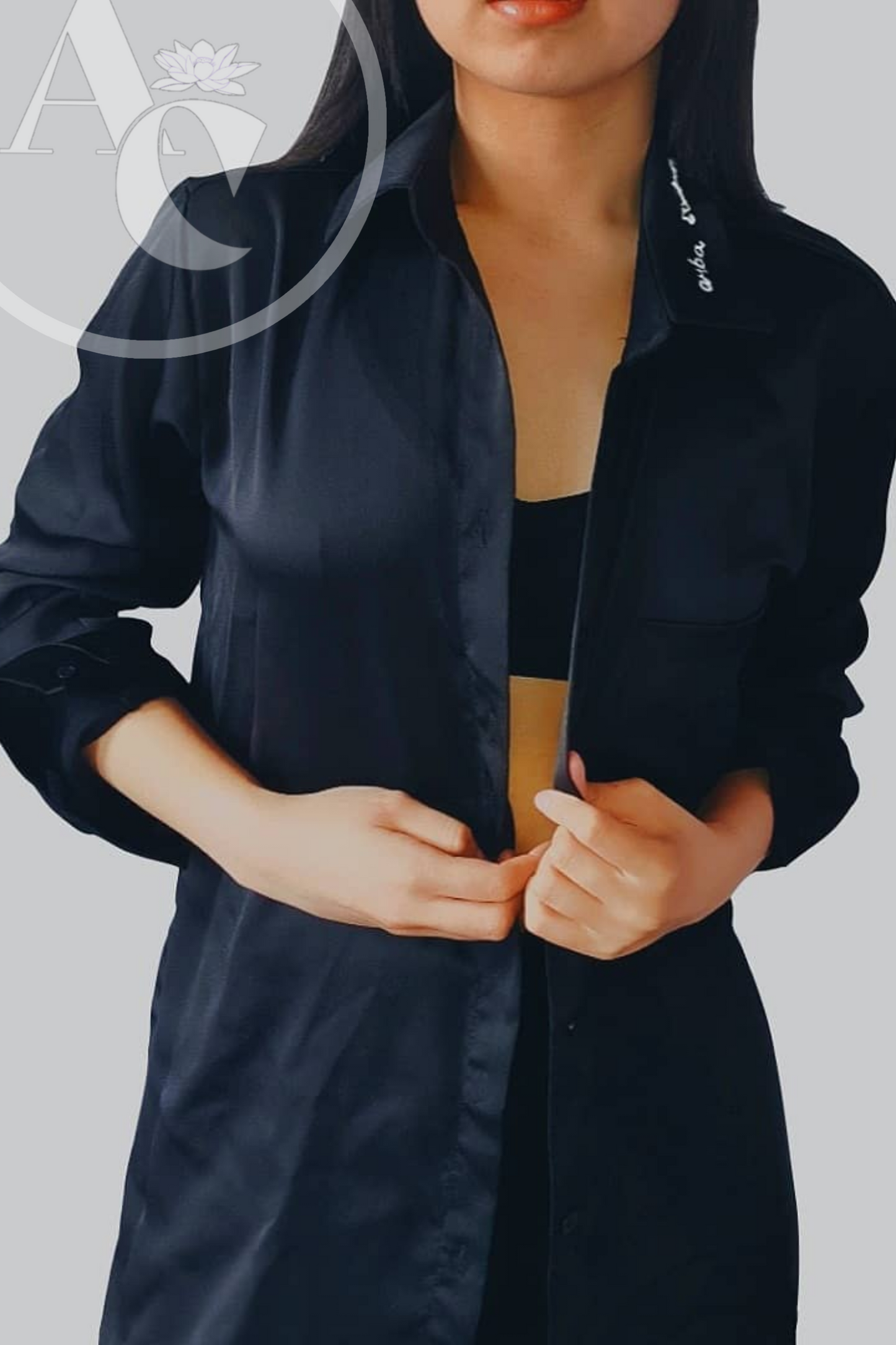 Embroidered Satin Shirt