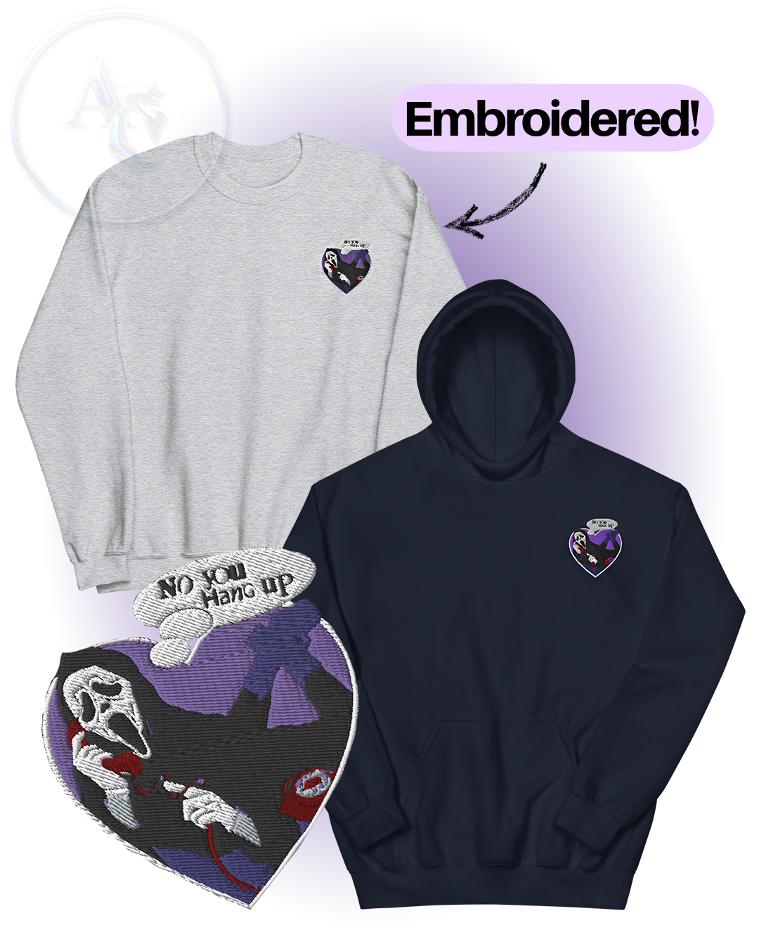 "No you hang up!" Scream Halloween Crewneck / Hoodie