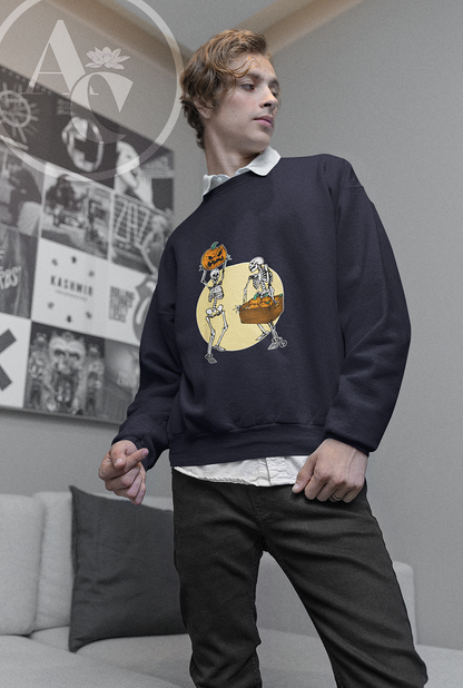 "The Skeleton's Pumpkin Patch" Halloween Crewneck Jumper/ Hoodie