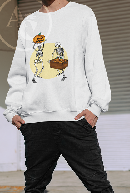 "The Skeleton's Pumpkin Patch" Halloween Crewneck Jumper/ Hoodie