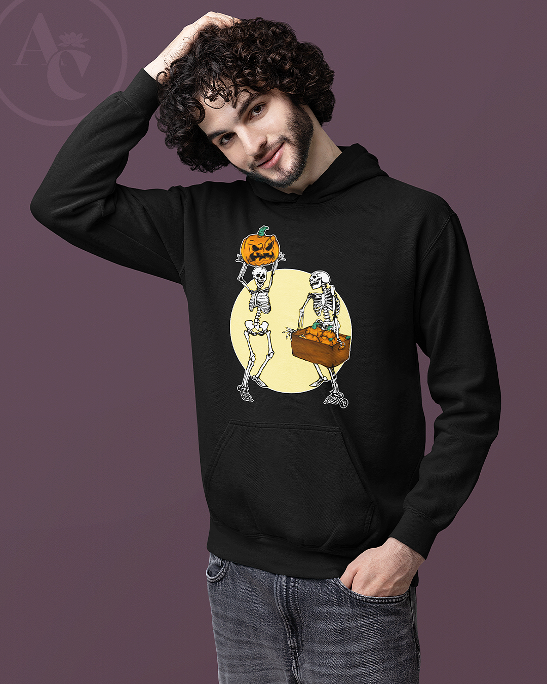 "The Skeleton's Pumpkin Patch" Halloween Crewneck Jumper/ Hoodie