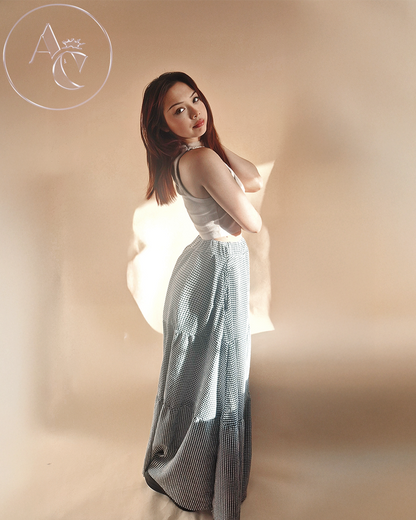 Gingham Tiered Midi Skirts