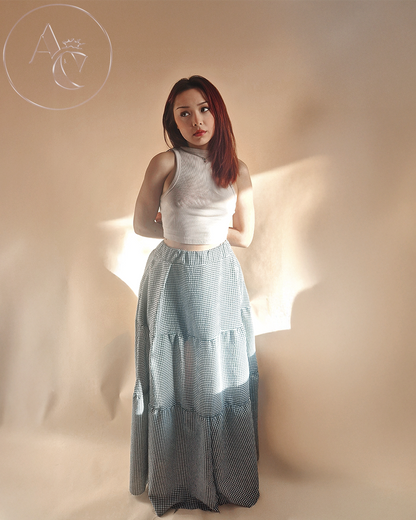 Gingham Tiered Midi Skirts