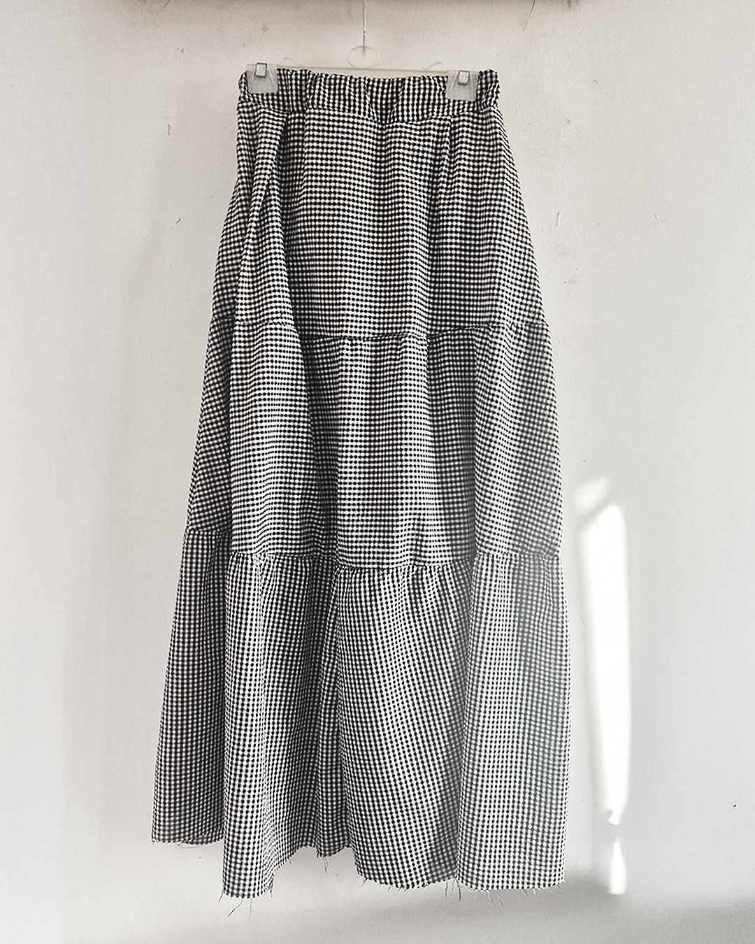 Gingham Tiered Midi Skirts