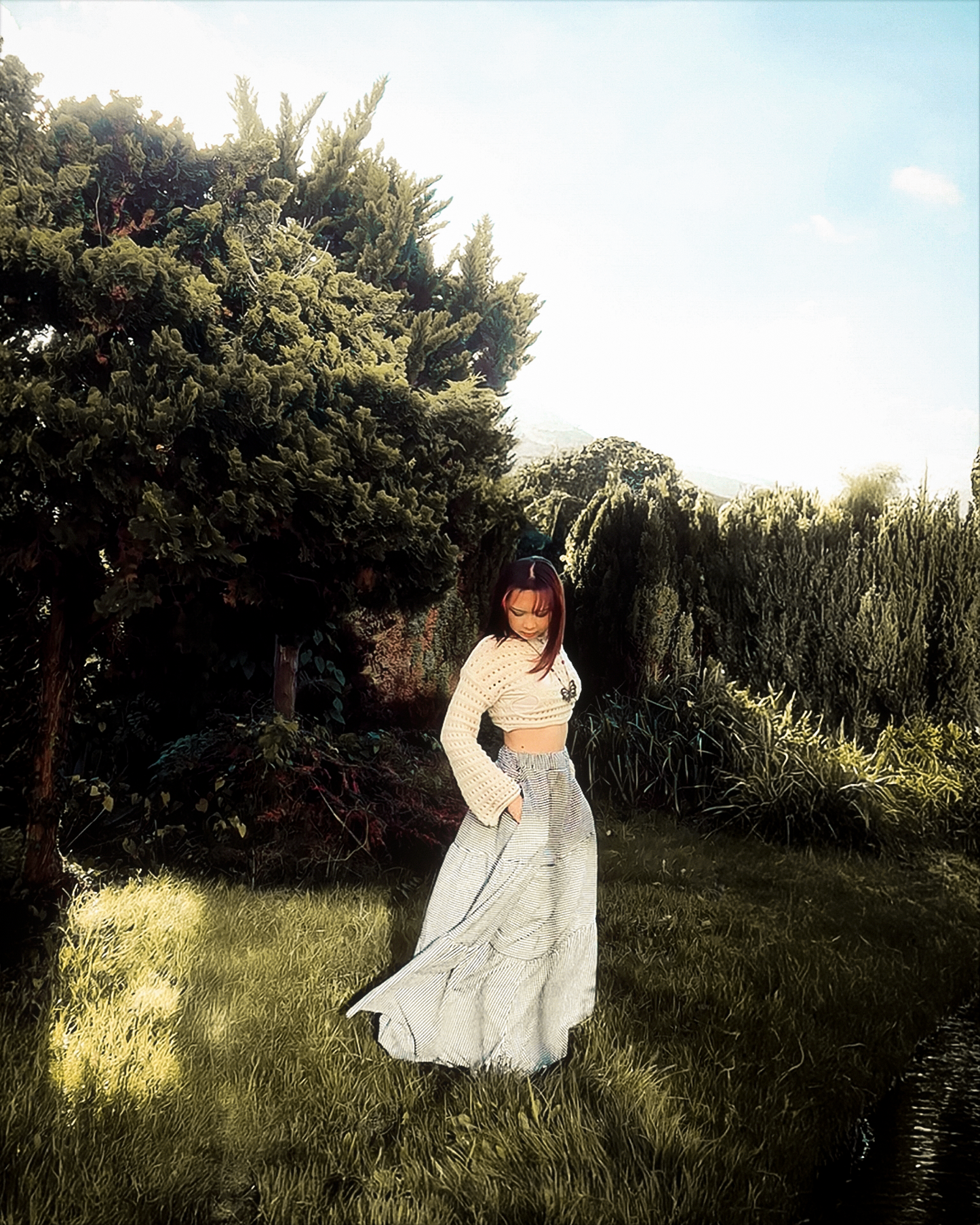 Gingham Tiered Midi Skirts