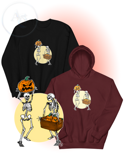 "The Skeleton's Pumpkin Patch" Halloween Crewneck Jumper/ Hoodie